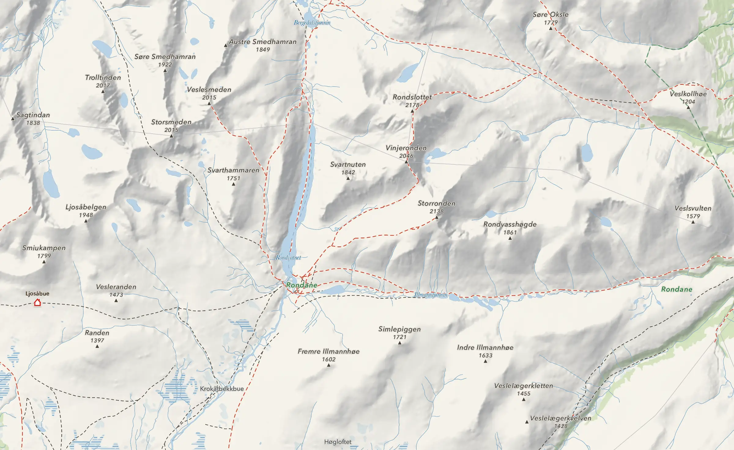 Hytter og merkede turer i Rondane